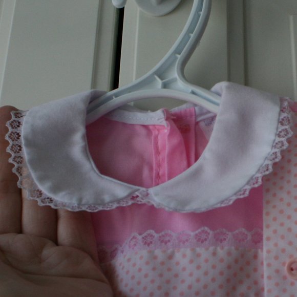 Pink vintage baby girl dress pinafore 12 months - Picture 7 of 16